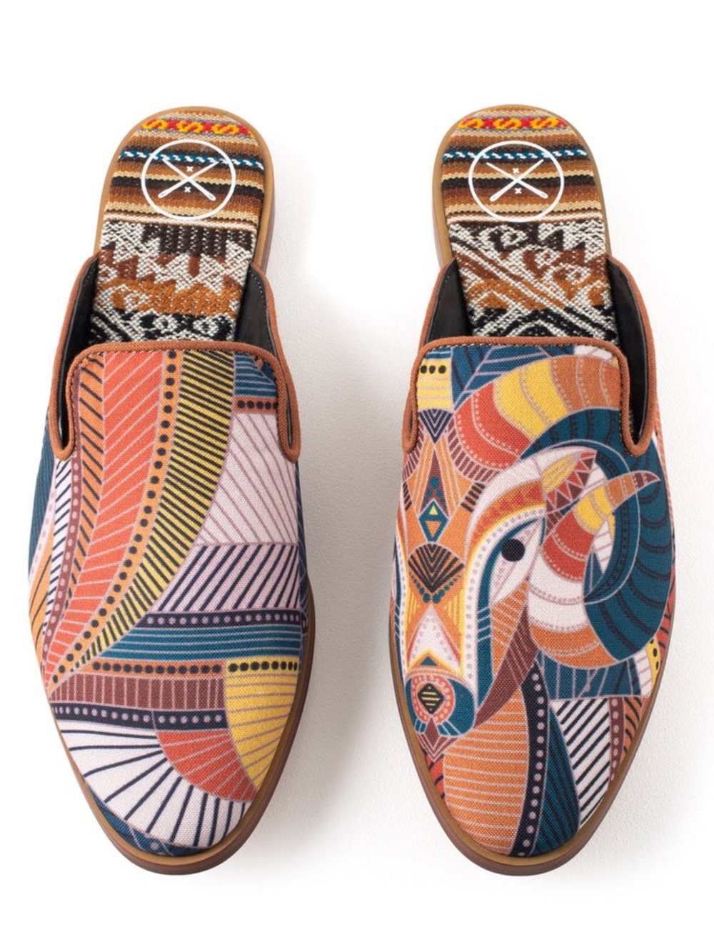 inkkas Cyprus Multicolor Patterned Slip-On Mules for Women